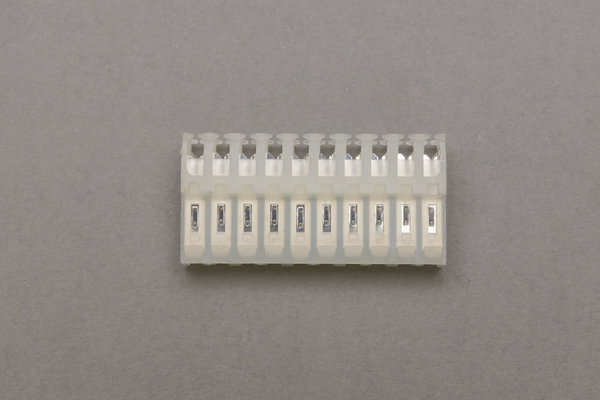 10-pinners kontaktlist 3,96 mm rutenett